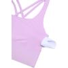 imageCRZ YOGA Womens Strappy Longline Sports Bra  Medium Impact Criss Cross Yoga Padded Workout Crop TopLilac
