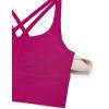 imageCRZ YOGA Womens Strappy Longline Sports Bra  Medium Impact Criss Cross Yoga Padded Workout Crop TopMagenta Purple