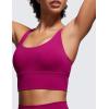 imageCRZ YOGA Womens Strappy Longline Sports Bra  Medium Impact Criss Cross Yoga Padded Workout Crop TopMagenta Purple