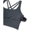 imageCRZ YOGA Womens Strappy Longline Sports Bra  Medium Impact Criss Cross Yoga Padded Workout Crop TopMelanite