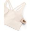 imageCRZ YOGA Womens Strappy Longline Sports Bra  Medium Impact Criss Cross Yoga Padded Workout Crop TopMojave Tan