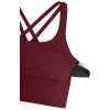 imageCRZ YOGA Womens Strappy Longline Sports Bra  Medium Impact Criss Cross Yoga Padded Workout Crop TopRed Merlot