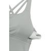 imageCRZ YOGA Womens Strappy Longline Sports Bra  Medium Impact Criss Cross Yoga Padded Workout Crop TopSterling