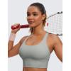 imageCRZ YOGA Womens Strappy Longline Sports Bra  Medium Impact Criss Cross Yoga Padded Workout Crop TopSterling