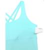 imageCRZ YOGA Womens Strappy Longline Sports Bra  Medium Impact Criss Cross Yoga Padded Workout Crop TopTurquoise