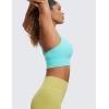 imageCRZ YOGA Womens Strappy Longline Sports Bra  Medium Impact Criss Cross Yoga Padded Workout Crop TopTurquoise