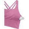 imageCRZ YOGA Womens Strappy Longline Sports Bra  Medium Impact Criss Cross Yoga Padded Workout Crop TopVelvet Dust