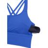 imageCRZ YOGA Womens Strappy Longline Sports Bra  Medium Impact Criss Cross Yoga Padded Workout Crop TopWaves Blue