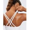 imageCRZ YOGA Womens Strappy Longline Sports Bra  Medium Impact Criss Cross Yoga Padded Workout Crop TopWhite