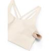 imageCRZ YOGA Womens Strappy Longline Sports Bra  Medium Impact Criss Cross Yoga Padded Workout Crop TopWhite Apricot