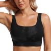 imageCRZ YOGA Butterluxe Womens U Back Sports Bra  Scoop Neck Padded Low Impact Yoga Clothes Workout Crop Top with Built in PadsBlack Tie Dye Flowers