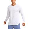 imageCRZ YOGA Lightweight Long Sleeve Shirts for Men Moisture Wicking Quick Dry TShirt Workout Running Basic Tee TopsWhite