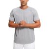 imageCRZ YOGA Lightweight Short Sleeve TShirt for Men Quick Dry Workout Running Athletic Tee Shirt TopsLight Gray Heather