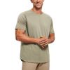 imageCRZ YOGA Lightweight Short Sleeve TShirt for Men Quick Dry Workout Running Athletic Tee Shirt TopsLimestone Green