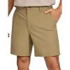 imageCRZ YOGA Mens All Day Comfy Golf Shorts  7quot9quot Stretch Lightweight Flat Front for Casual Work with PocketsArtifact Brown