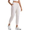 imageCRZ YOGA Soft Stretchy Joggers Sweatpants Women 25 Capri Casual Lounge Pajama Workout Sweat Pants with PocketsMilky White Bone