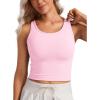 imageCRZ YOGA Womens Butterluxe Double Lined Workout Tank Tops Scoop Neck Racerback Cropped Casual Sleeveless ShirtPink Peony