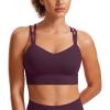 imageCRZ YOGA Womens Butterluxe Strappy Longline Sports Bra  Molded Cup Double Spaghetti Strap Workout Yoga Crop Top AthleticDeep Purple