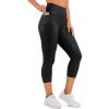 imageCRZ YOGA Womens Butterluxe Workout Capri Leggings with Pockets 21 Inches  High Waisted Gym Athletic Crop YogaFaux Leather Black