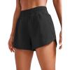 imageCRZ YOGA Womens High Waisted Running Shorts Mesh Liner 3 Dolphin Quick Dry for Athletic Gym Track Workout with Zip PocketBlack