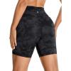 imageCRZ YOGA Womens Naked Feeling Biker Shorts  6 Inches High Waist Yoga Workout Running Gym SpandexTie Dye Smoke Ink