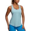 imageCRZ YOGA Womens Pima Cotton Racerback Workout Tank Tops Scoop Neck Athletic Loose Sleeveless ShirtsPure Blue