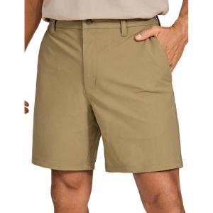 imageCRZ YOGA Mens All Day Comfy Golf Shorts  7quot9quot Stretch Lightweight Flat Front for Casual Work with PocketsArtifact Brown
