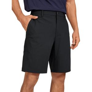 imageCRZ YOGA Mens All Day Comfy Golf Shorts  7quot9quot Stretch Lightweight Flat Front for Casual Work with PocketsBlack