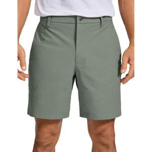 imageCRZ YOGA Mens All Day Comfy Golf Shorts  7quot9quot Stretch Lightweight Flat Front for Casual Work with PocketsGrey Sage