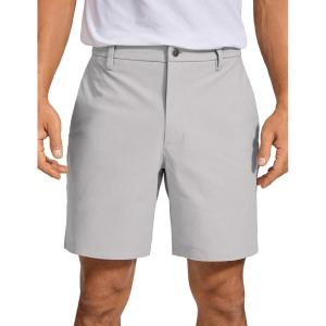 imageCRZ YOGA Mens All Day Comfy Golf Shorts  7quot9quot Stretch Lightweight Flat Front for Casual Work with PocketsGull Gray