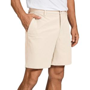 imageCRZ YOGA Mens All Day Comfy Golf Shorts  7quot9quot Stretch Lightweight Flat Front for Casual Work with PocketsRaw Linen