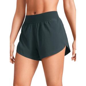imageCRZ YOGA Mid Waisted Dolphin Athletic Shorts for Women 4quot Lightweight High Split for Gym Workout with Liner Quick DryMelanite