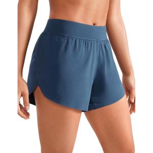 imageCRZ YOGA Mid Waisted Dolphin Athletic Shorts for Women 4quot Lightweight High Split for Gym Workout with Liner Quick DryStelindigo