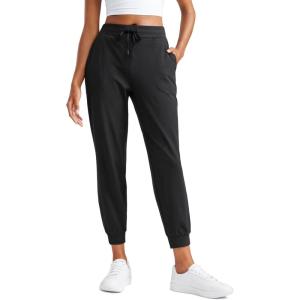 imageCRZ YOGA Soft Stretchy Joggers Sweatpants Women 25 Capri Casual Lounge Pajama Workout Sweat Pants with PocketsBlack