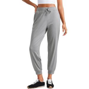 imageCRZ YOGA Soft Stretchy Joggers Sweatpants Women 25 Capri Casual Lounge Pajama Workout Sweat Pants with PocketsSterling