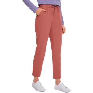 imageCRZ YOGA Womens 4Way Stretch Ankle Golf Pants 78 Casual Dress Work Athletic Travel Workout Sweatpants with PocketsBriar Rose