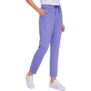 imageCRZ YOGA Womens 4Way Stretch Ankle Golf Pants 78 Casual Dress Work Athletic Travel Workout Sweatpants with PocketsDark Lavender Purple