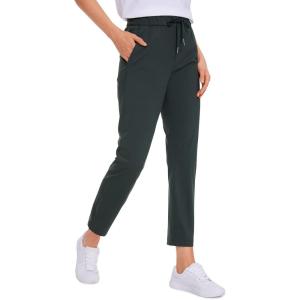 imageCRZ YOGA Womens 4Way Stretch Ankle Golf Pants 78 Casual Dress Work Athletic Travel Workout Sweatpants with PocketsMelanite