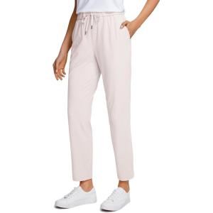 imageCRZ YOGA Womens 4Way Stretch Ankle Golf Pants 78 Casual Dress Work Athletic Travel Workout Sweatpants with PocketsMilky White Bone