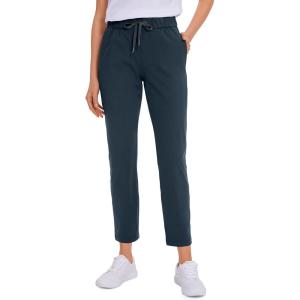 imageCRZ YOGA Womens 4Way Stretch Ankle Golf Pants 78 Casual Dress Work Athletic Travel Workout Sweatpants with PocketsTrue Navy