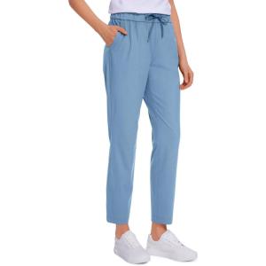 imageCRZ YOGA Womens 4Way Stretch Ankle Golf Pants 78 Casual Dress Work Athletic Travel Workout Sweatpants with PocketsUniverse Blue