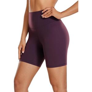 imageCRZ YOGA Womens ButterLuxe Biker Shorts 6 Inches  High Waisted Workout Running Volleyball Spandex YogaDeep Purple