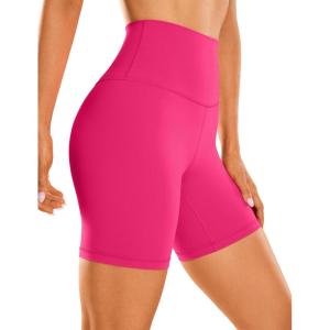 imageCRZ YOGA Womens ButterLuxe Biker Shorts 6 Inches  High Waisted Workout Running Volleyball Spandex YogaGranita Pink