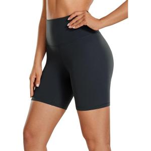 imageCRZ YOGA Womens ButterLuxe Biker Shorts 6 Inches  High Waisted Workout Running Volleyball Spandex YogaMelanite
