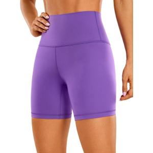 imageCRZ YOGA Womens ButterLuxe Biker Shorts 6 Inches  High Waisted Workout Running Volleyball Spandex YogaRoyal Lilac