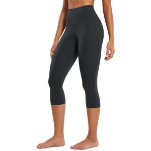 imageCRZ YOGA Womens Butterluxe High Waisted Lounge Leggings 19 Inches  Workout Buttery Soft Capris Yoga PantsMelanite