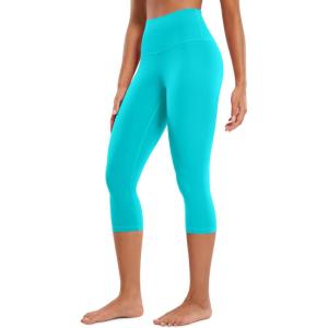 imageCRZ YOGA Womens Butterluxe High Waisted Lounge Leggings 19 Inches  Workout Buttery Soft Capris Yoga PantsNeon Spectral Blue
