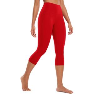 imageCRZ YOGA Womens Butterluxe High Waisted Lounge Leggings 19 Inches  Workout Buttery Soft Capris Yoga PantsRed Chili