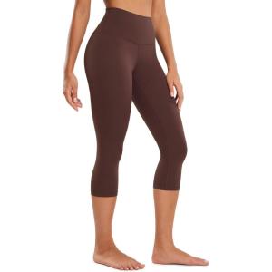 imageCRZ YOGA Womens Butterluxe High Waisted Lounge Leggings 19 Inches  Workout Buttery Soft Capris Yoga PantsTaupe