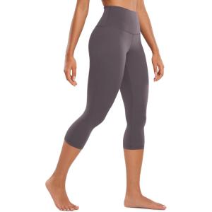 imageCRZ YOGA Womens Butterluxe High Waisted Lounge Leggings 19 Inches  Workout Buttery Soft Capris Yoga PantsTornado Grey